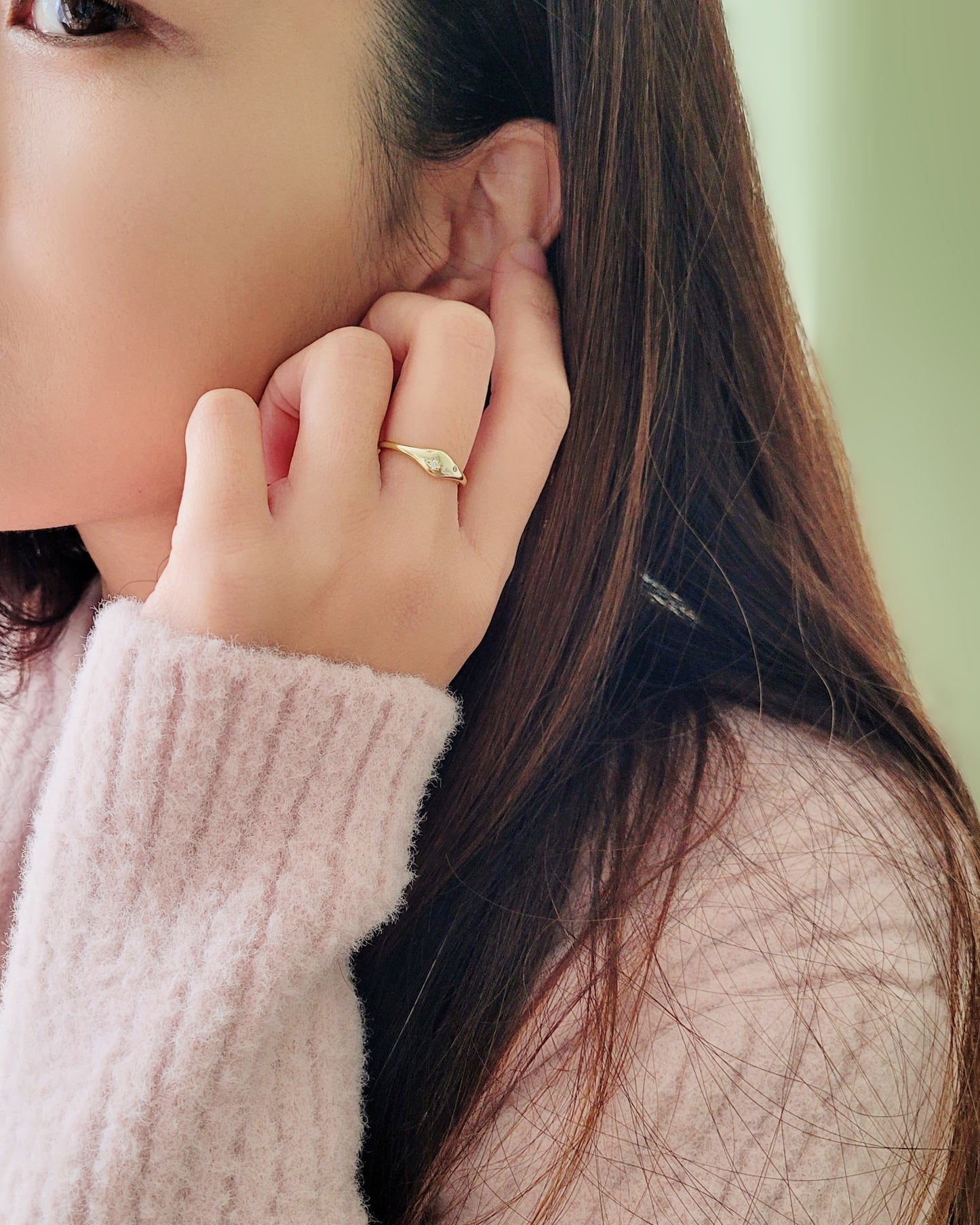 Aries jewellery constellation ring with zodiac stone