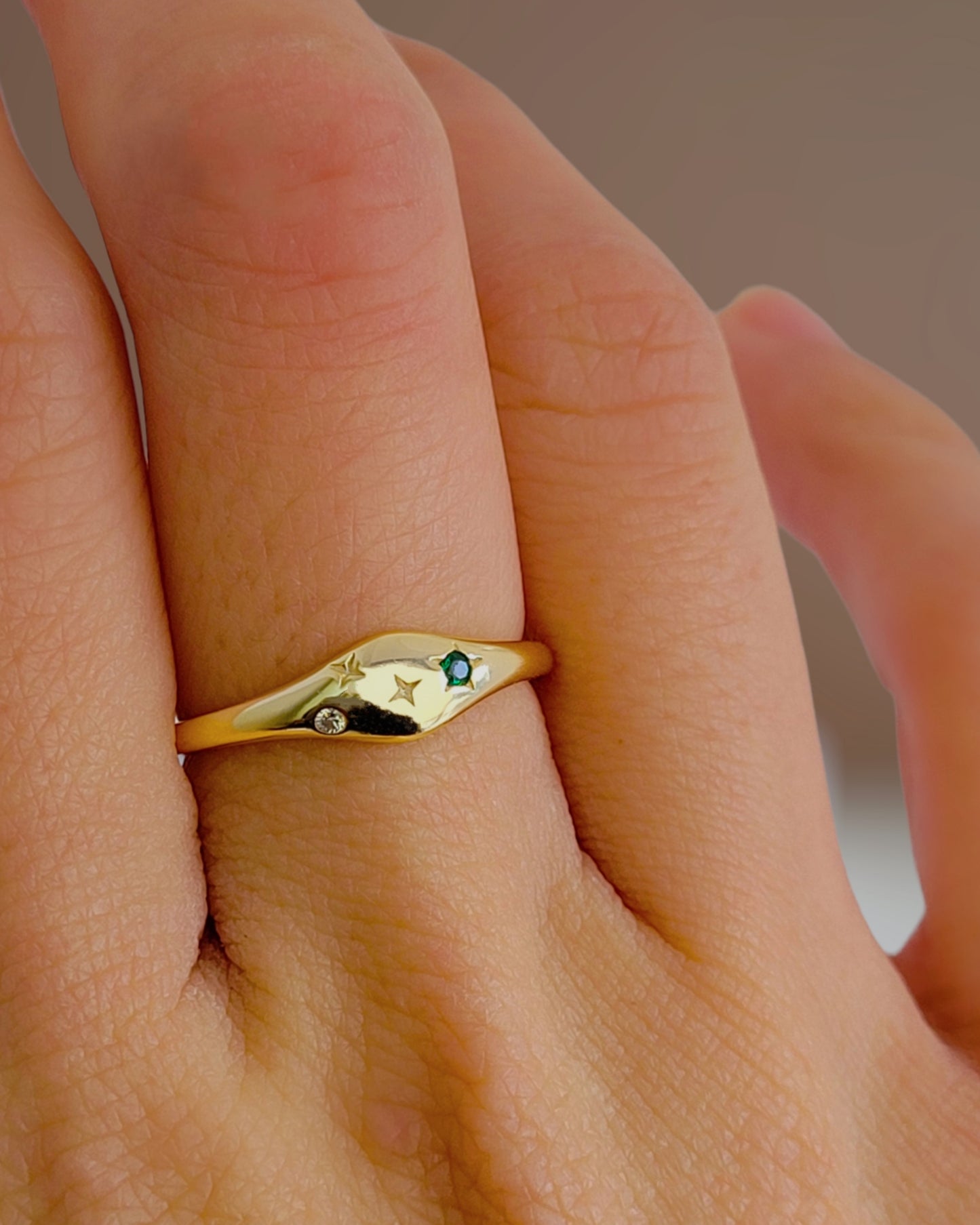 Taurus jewellery constellation ring with zodiac stone