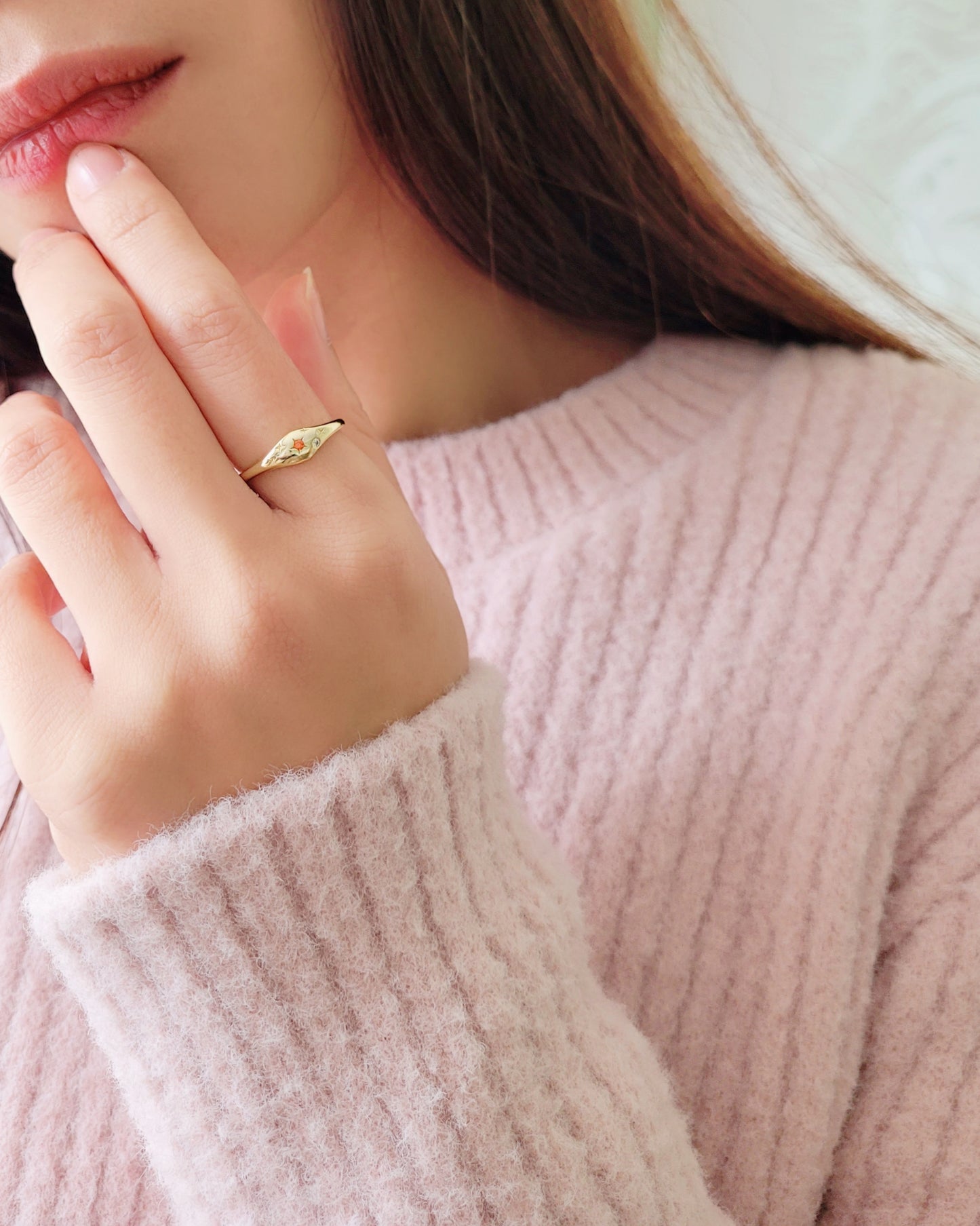 Scorpio jewellery constellation ring with zodiac stone