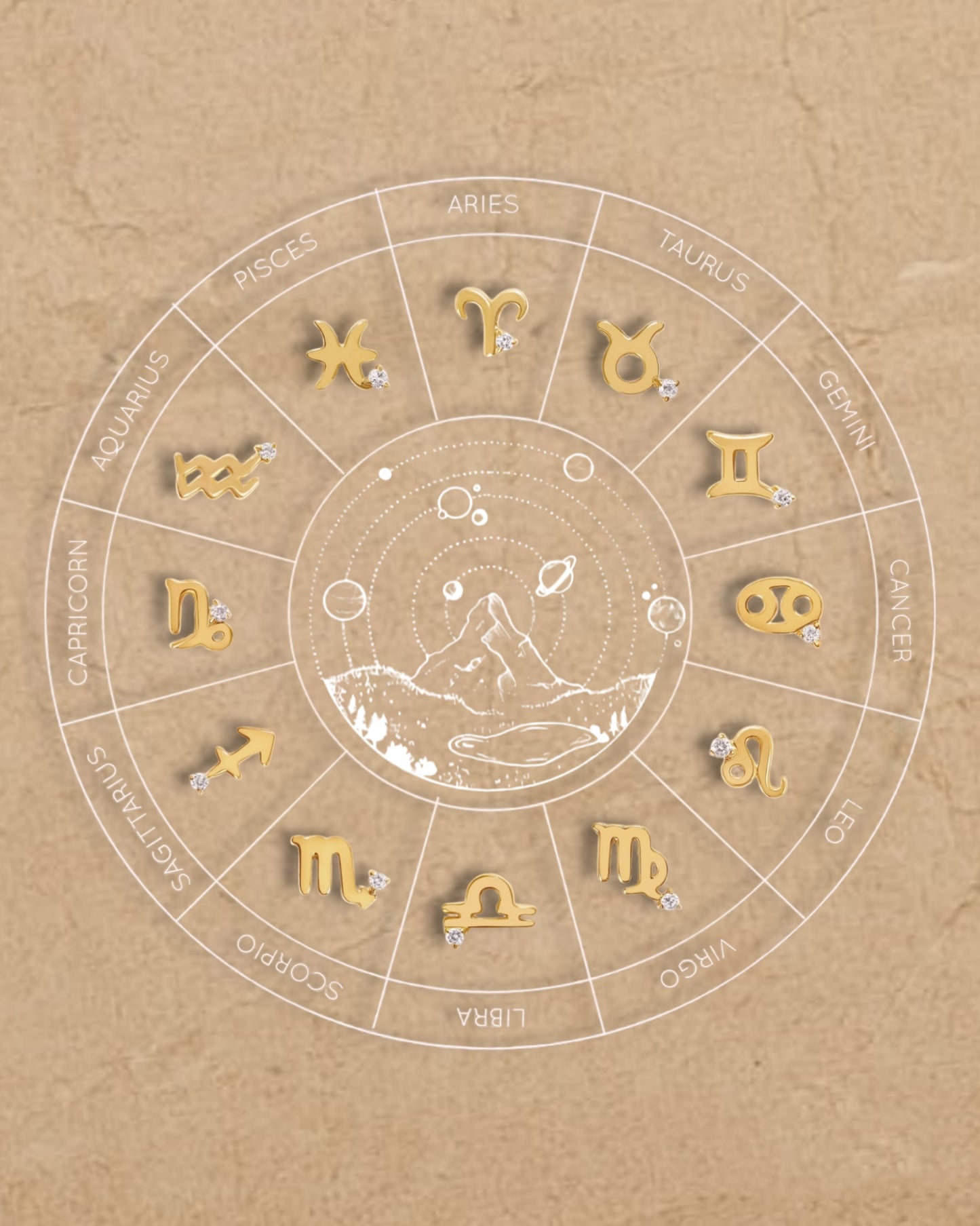 Starry Zodiac Sign Earrings · Sagittarius