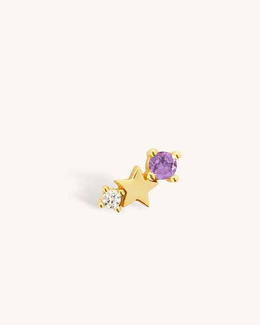 Starry Zodiac Stone Earring • Aquarius