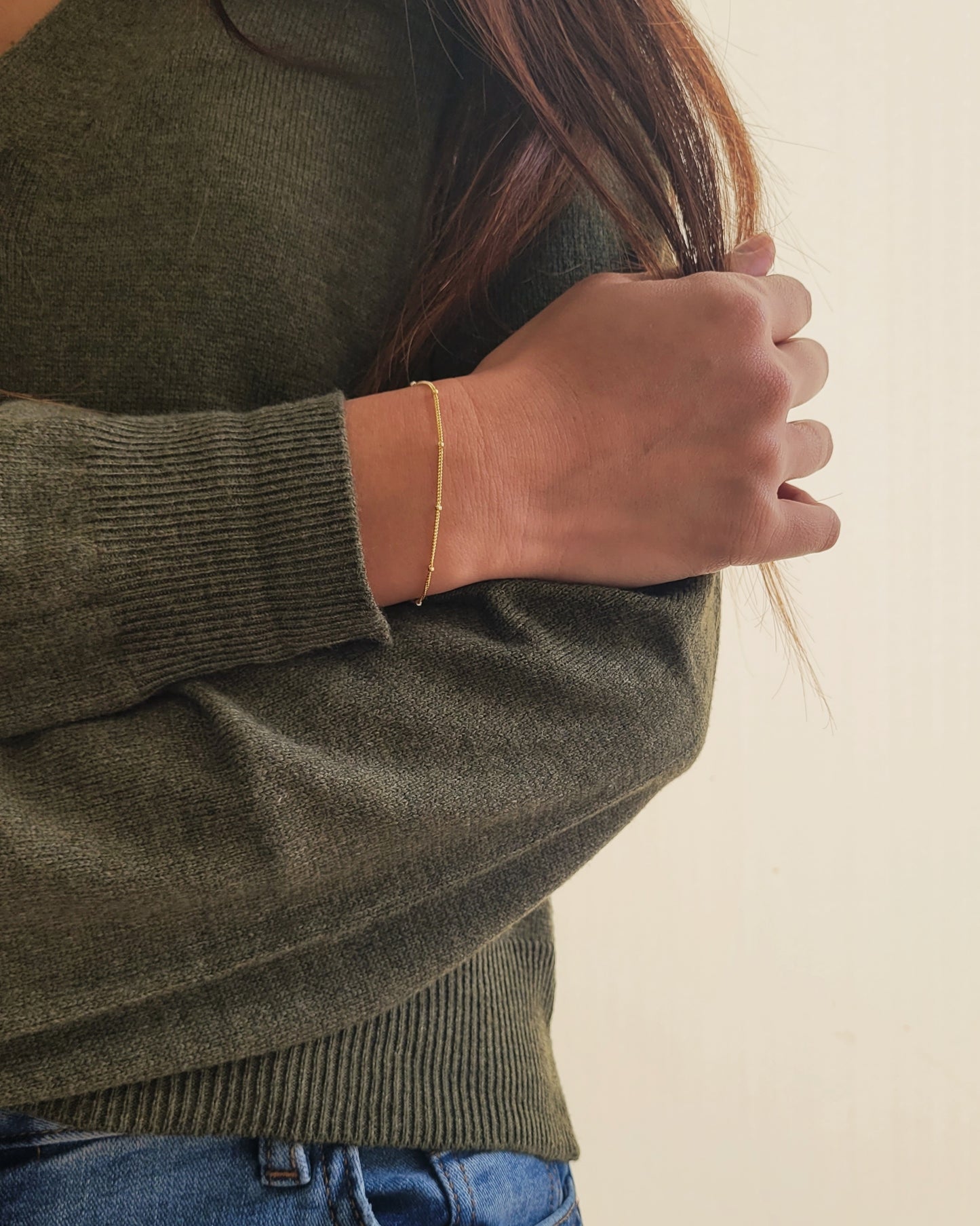 gold plated beads bracelet uk