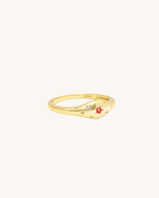Scorpio jewellery constellation ring with zodiac stone