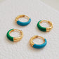 Blue Enamel Hoop Earrings