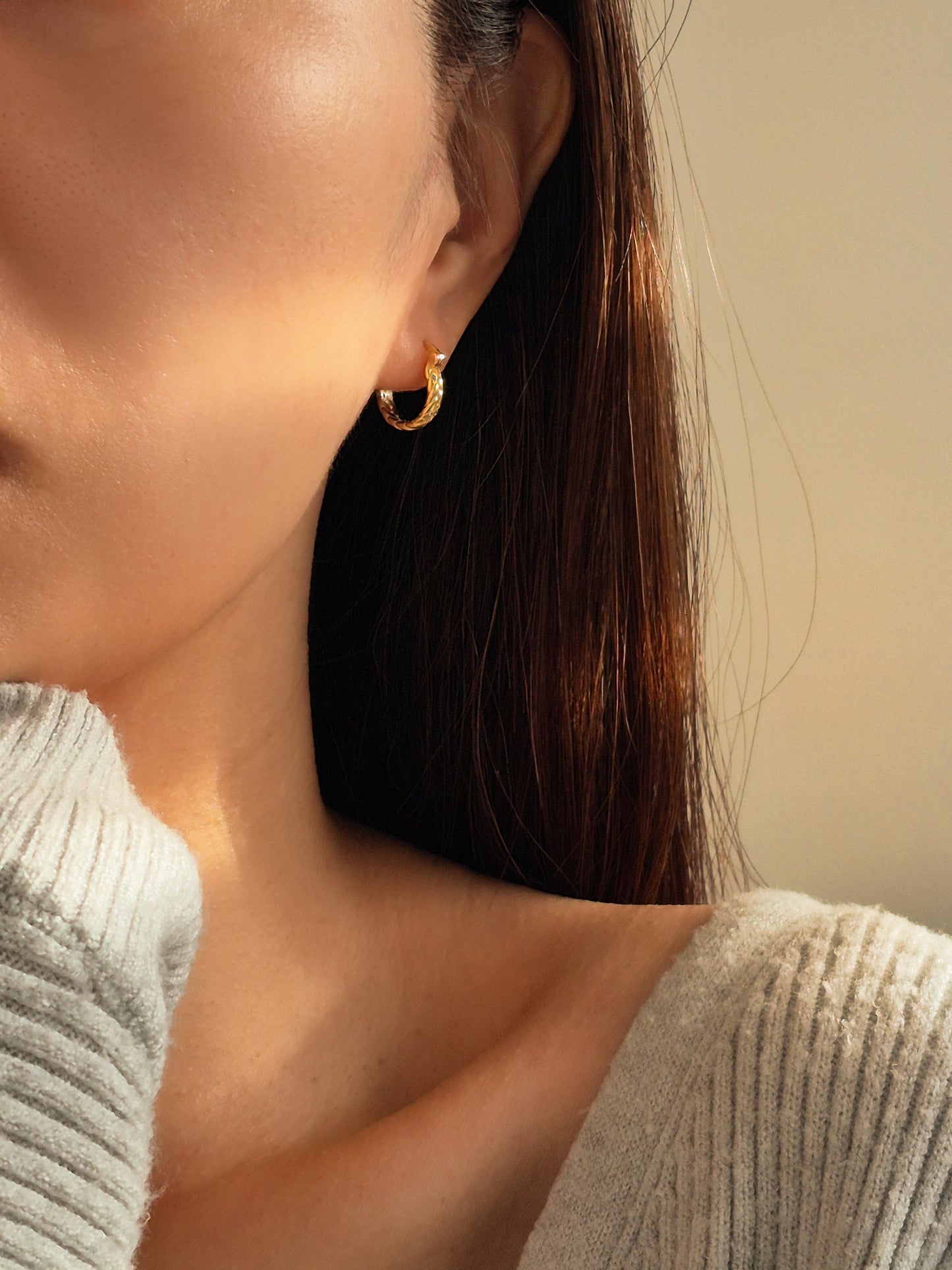 Braided Huggie Hoop Earrings