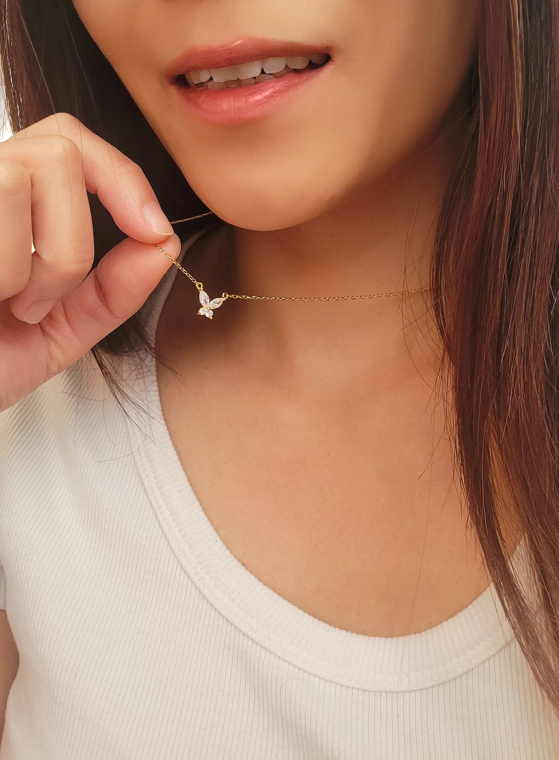 Silver Butterfly Necklace 