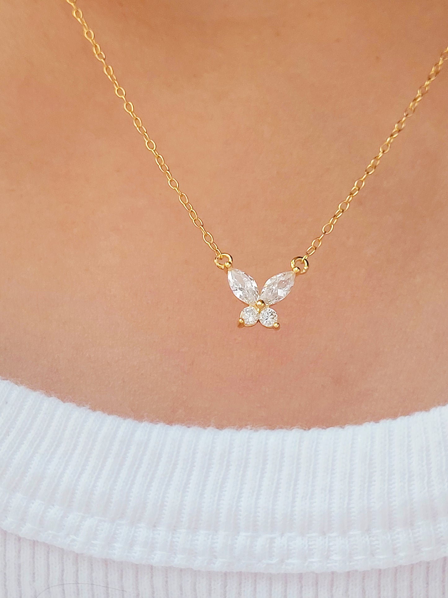 Gold Butterfly Necklace 