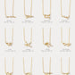 Collection of 12 constellation necklaces, crafted in gold plated sterling silver. Best birthday gift for her.