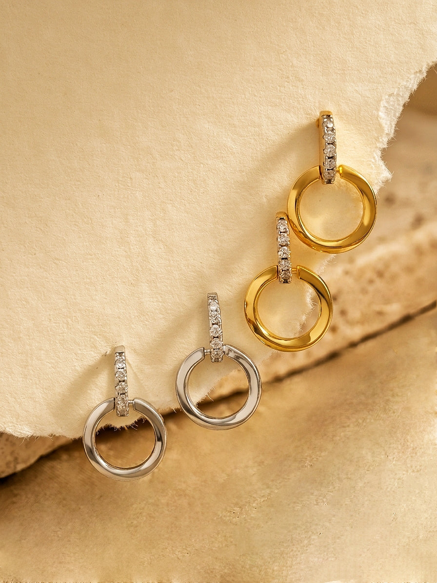 Halo Drop Stud Earrings