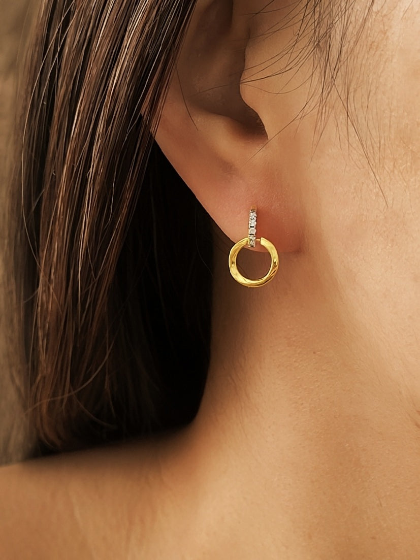 Halo Drop Stud Earrings