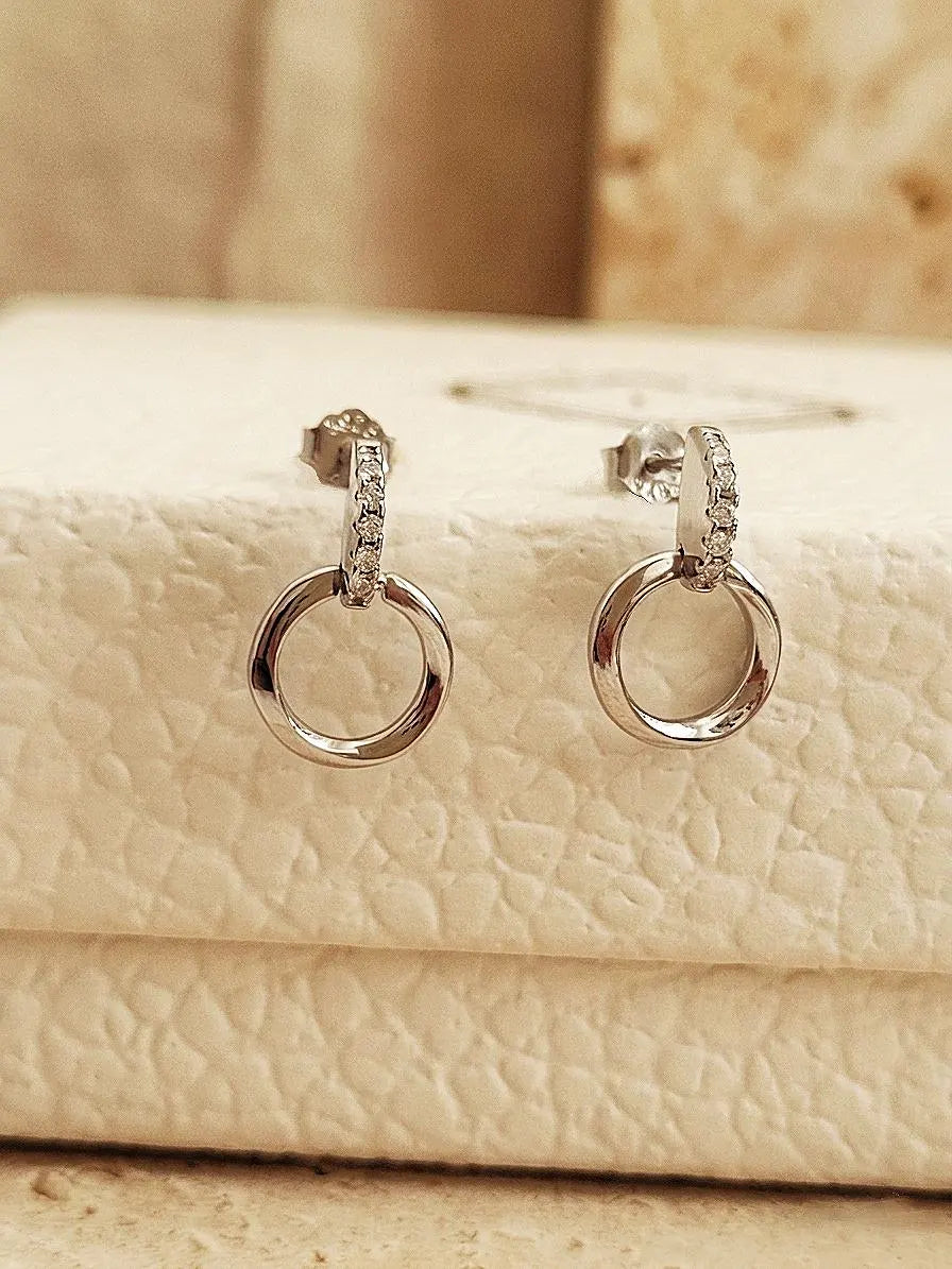 Halo Drop Stud Earrings