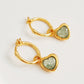 Heart Dangle Earrings · Green Crystal Quartz