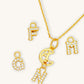 pesonalised initial necklace with Crescent Pendant 