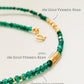 Green Onyx Beaded Necklace with Sun Charm