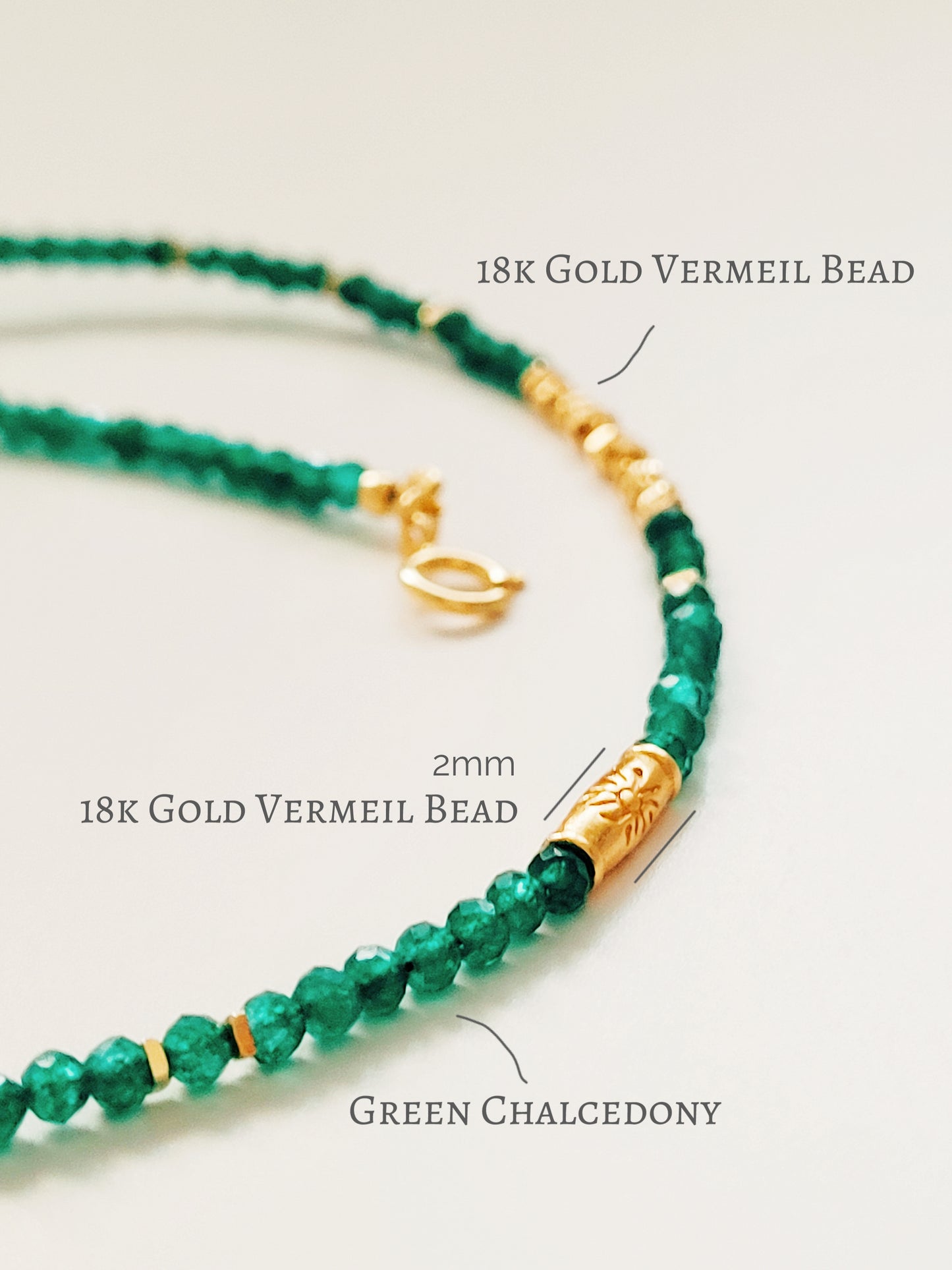 Green Onyx Beaded Necklace with Sun Charm