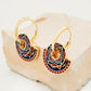 Enamel Tile Pattern Earrings | Retro Blue & Red Pattern