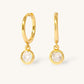 gold drop hoop earrings