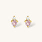 October Birthstone Stud Earrings with Pink Tourmaline CZ
