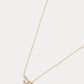 A dainty gold necklace with a pendant featuring a stylized Pisces zodiac constellation sign with sparkling zircons, thoughtful jewellery gift for her.