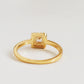 Back of the princess solitaire halo ring crafted in 18ct gold plated over sterling silver.
