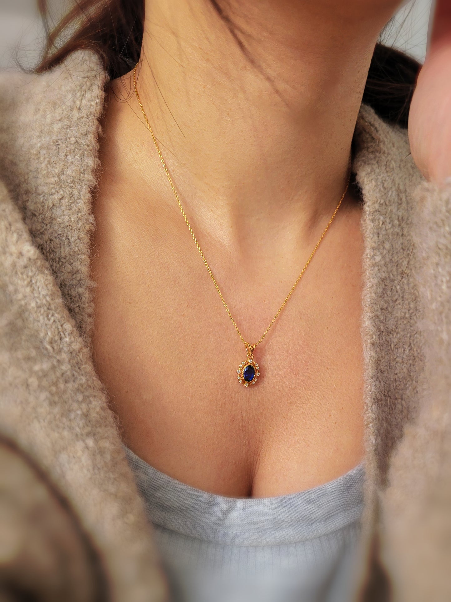 Sapphire Pendant Necklace