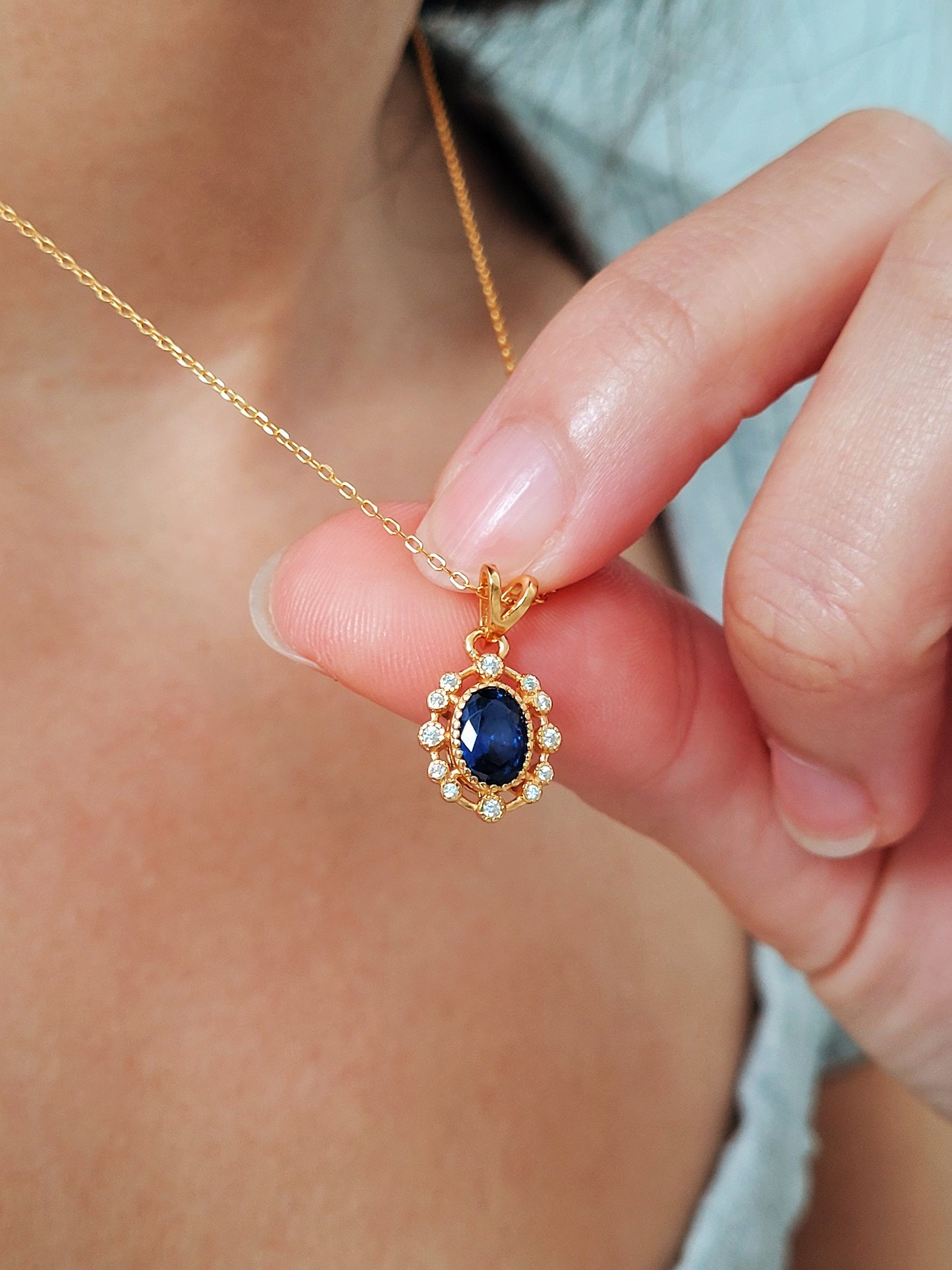Sapphire Pendant Necklace