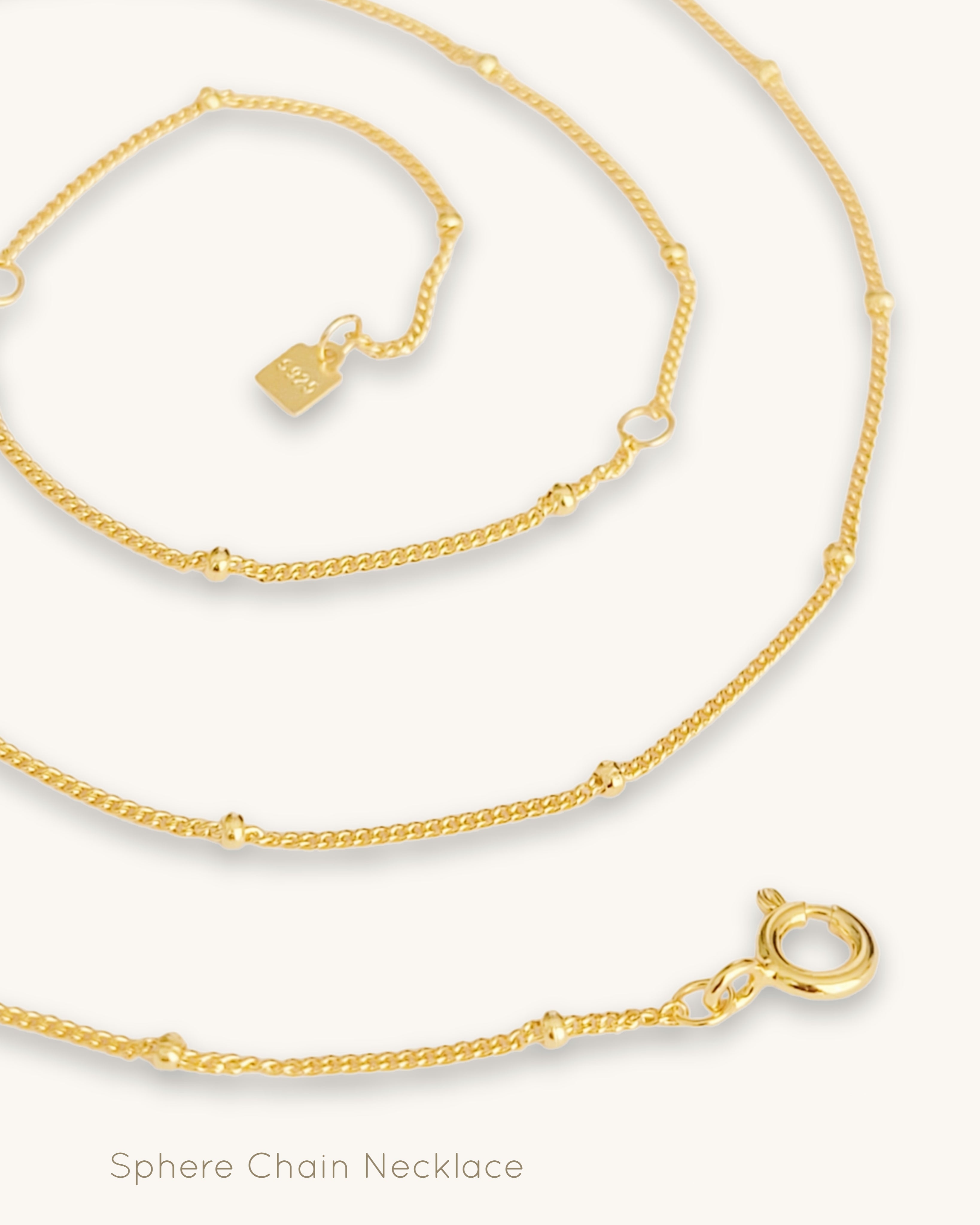 gold sphere chain necklace uk