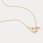 A dainty gold necklace featuring Aquarius constellation star sign displayed on a white surface.