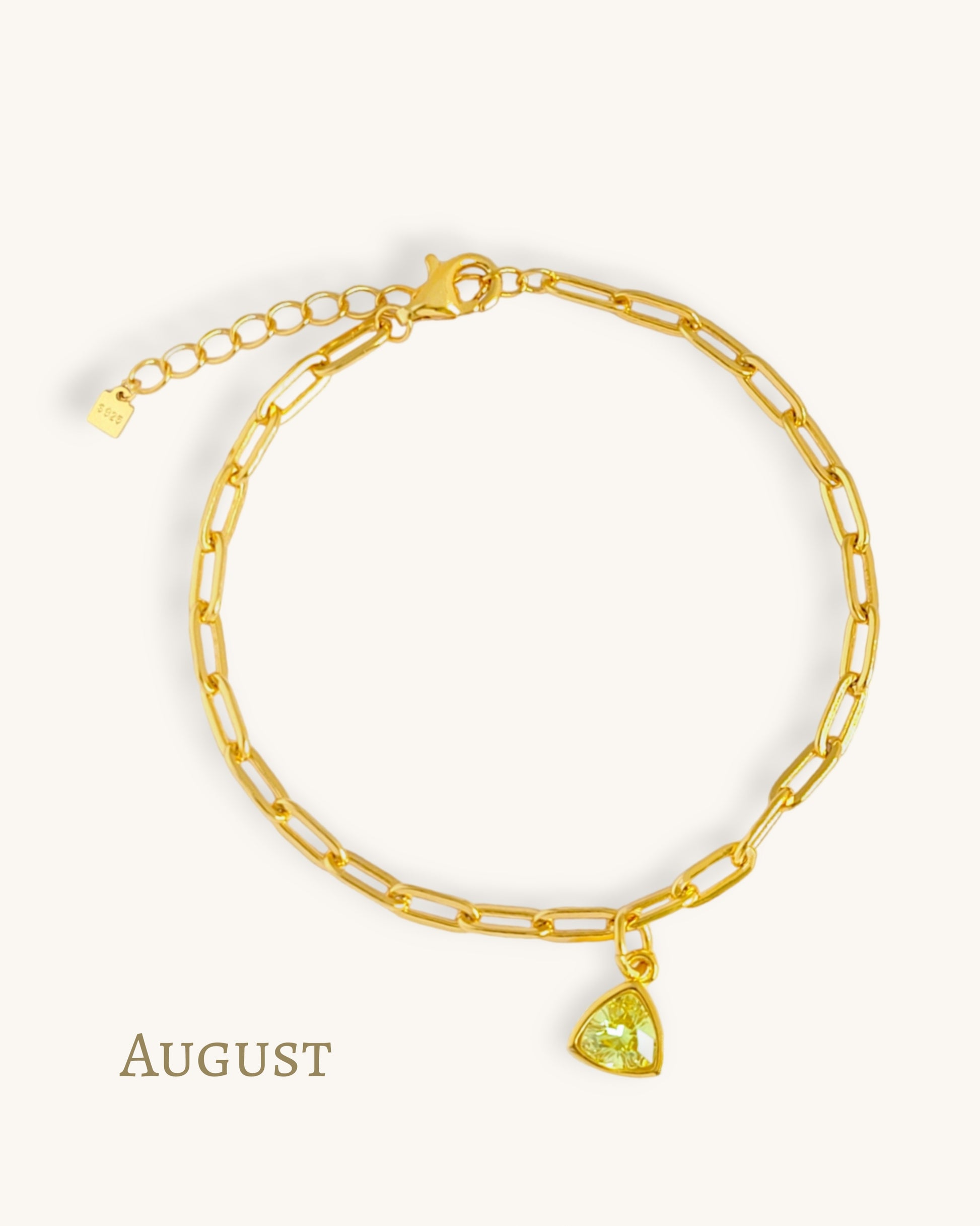august birthstone bracelet