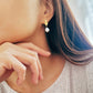 Stylish freshwater pearl earring with a gold drop setting, perfect for formal occasions.
