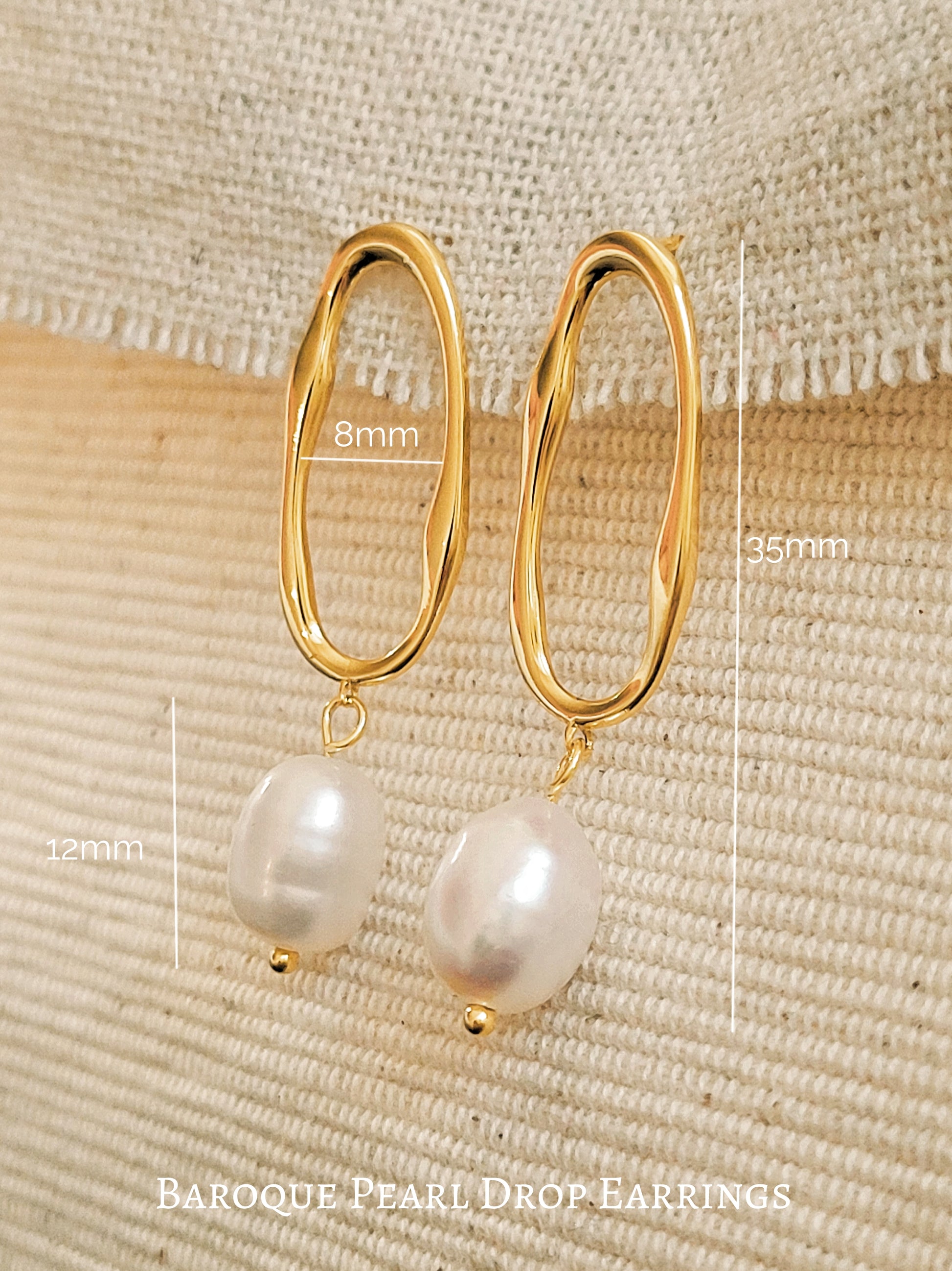 Elegant baroque pearl drop earrings for bridesmaids or weddings