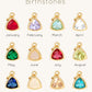 925 sterling silver with gold plated birthstone charms