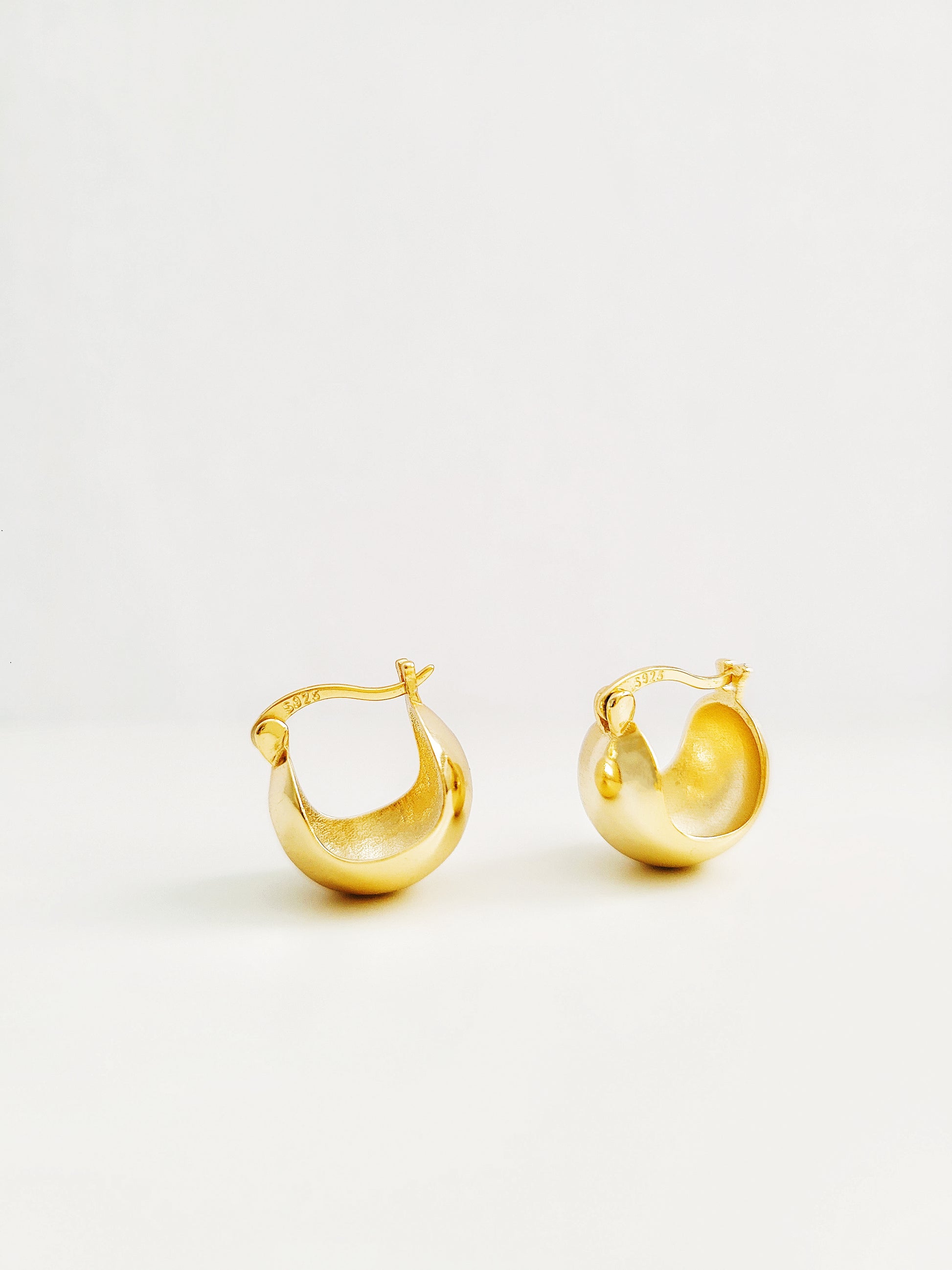 gold chubby hoop earrings 