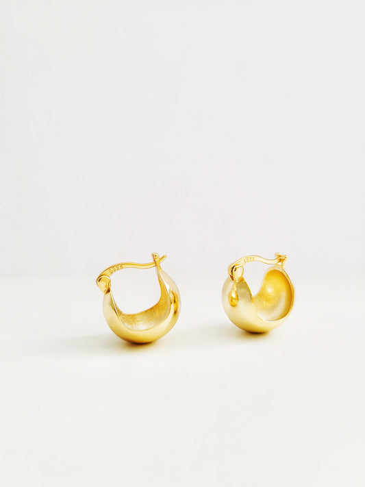 gold chubby hoop earrings 