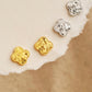 Clover stud earrings in gold vermeil and sterling silver, textured floral stud earrings, minimalist jewellery