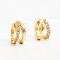 Trendy double hoop earrings showcasing two linked hoops, ideal for elevating your accessory game effortlessly!