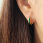 Enamel Green Wave Huggie Hoops