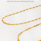 A gold-plated sterling silver necklace with a series of square beads linked together, displayed against a white background.