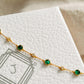 Clouse up on a dainty green onyx bracelet displayed on a jewellery box, perfect gift for her