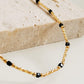 Elegant dainty necklace featuring 22k gold vermeil bars and onyx beaded gemstone in a minimalist design. Available in green onyx, red onyx and black onyx. Crafted in 22k gold plated over sterling silver and natural gemstone. Perfect gift for her.