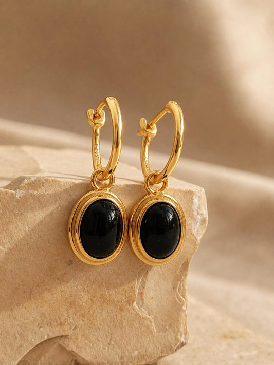 Black Onyx Dangle Earrings
