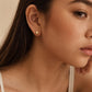 Minimal bar stud earrings crafted in gold plated 925 sterling silver worn, dainty gold rectangle stud earrings minimalist everyday jewellery