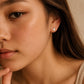 Minimal bar stud earrings crafted in 925 sterling silver worn, dainty gold rectangle stud earrings minimalist everyday jewellery