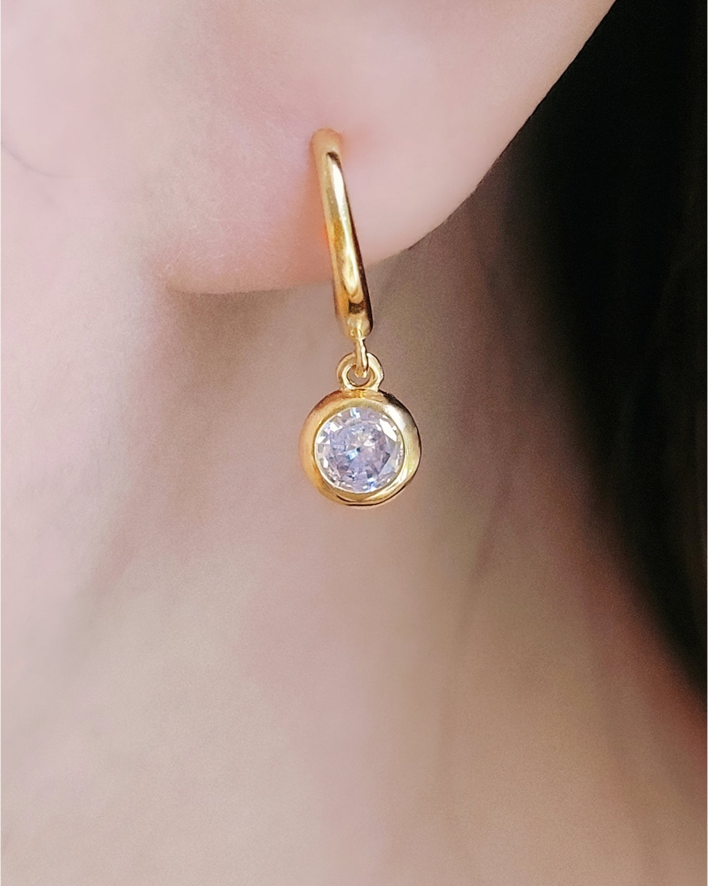 gold dangle hoop earrings