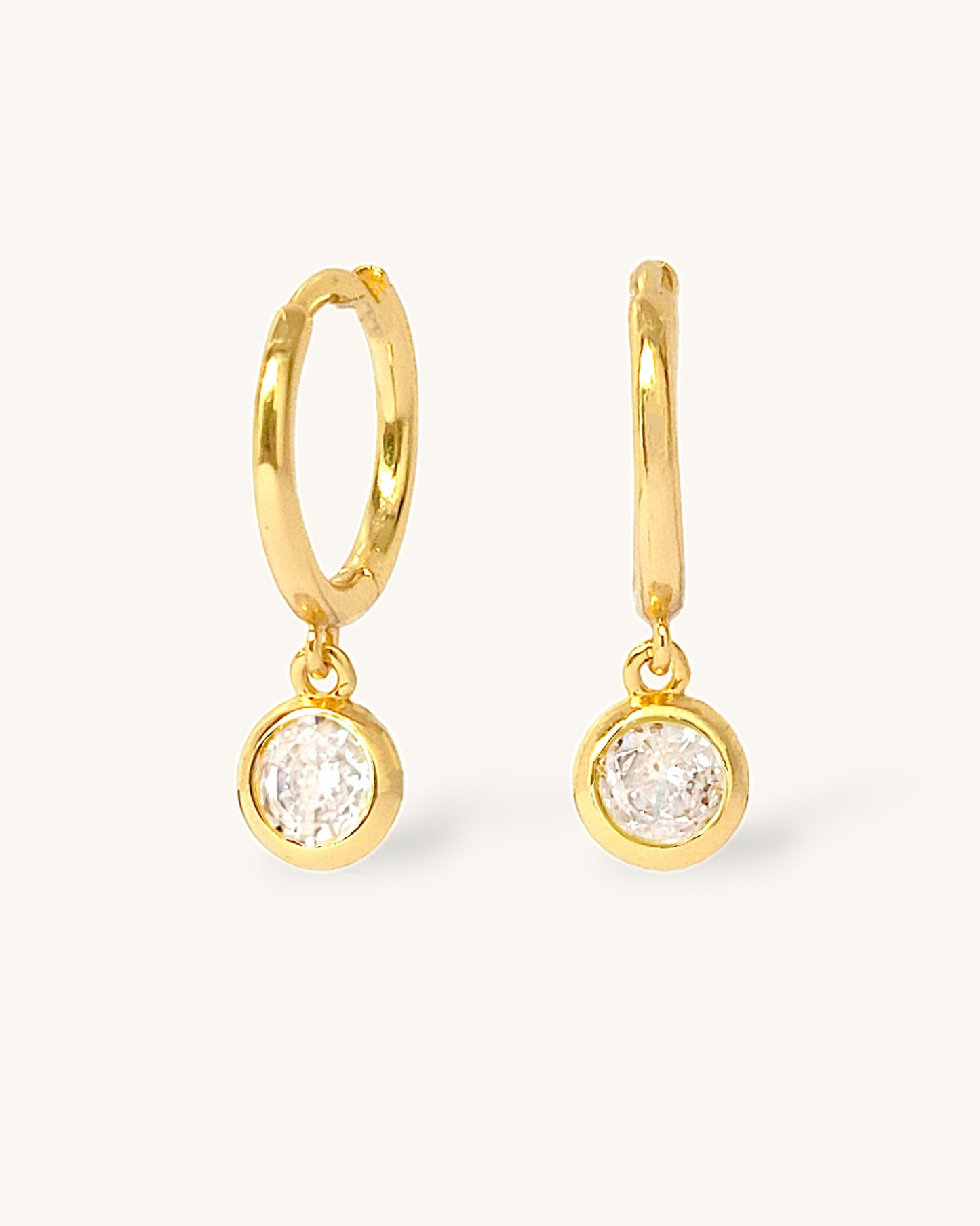 gold drop hoop earrings