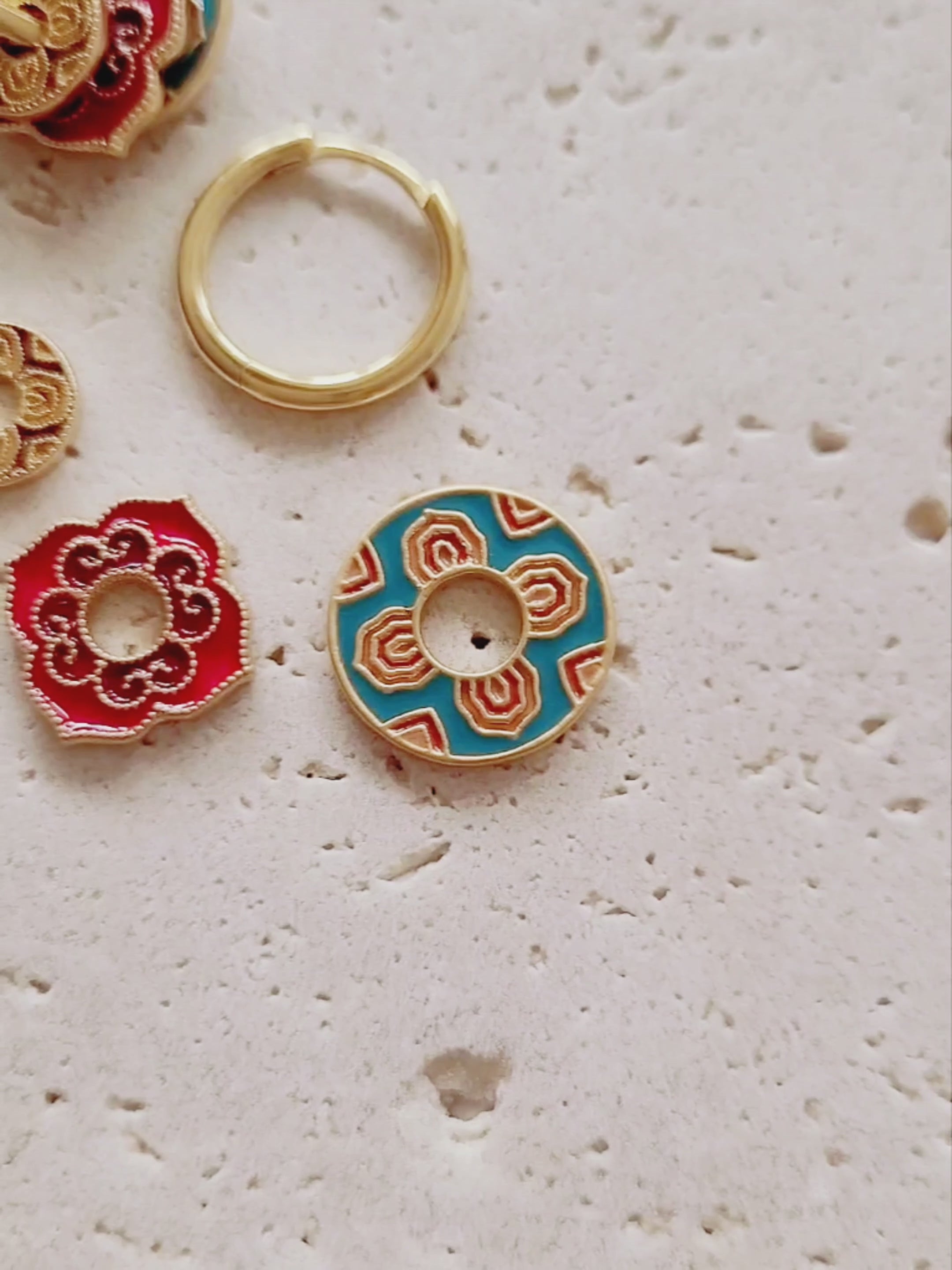 Enamel Disc Earrings