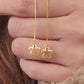Gold flower threader earrings in gold plated sterling silver, dainty minimalist drop earrings