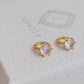 Stylish and dainty solitaire cubic zirconia earrings in gold vermeil finish, ideal for gifting.