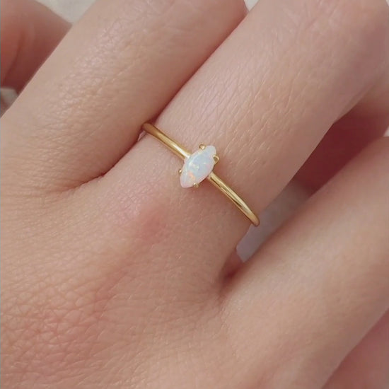 gold marquise opal ring 