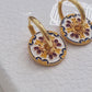 Victorian Enamel Flower Hoop Earrings